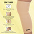 Tubular Stretchable Knee Cap,  Breathable Fabric, Uniform Compression, Relieves Muscle Pain, Joint Pain, Injury Recovery, For Workout, Running, For Men And Women, XL, Beige, Pack of 2
